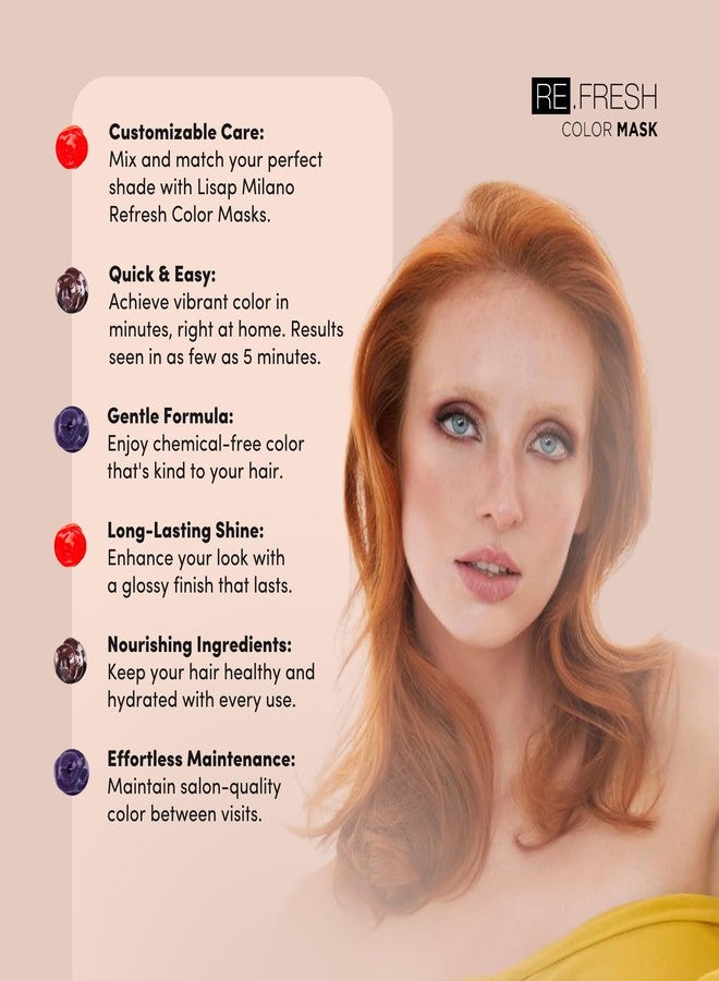 ليساب قناع الشعر الملون من ليساب، أحمر، 8.45 أونصة، قناع ترطيب عميق للشعر، يُرمم الشعر الجاف أو التالف أو المصبوغ، مع زيت الكاميليا المرطب، لإضفاء اللمعان والترطيب. - Image 5